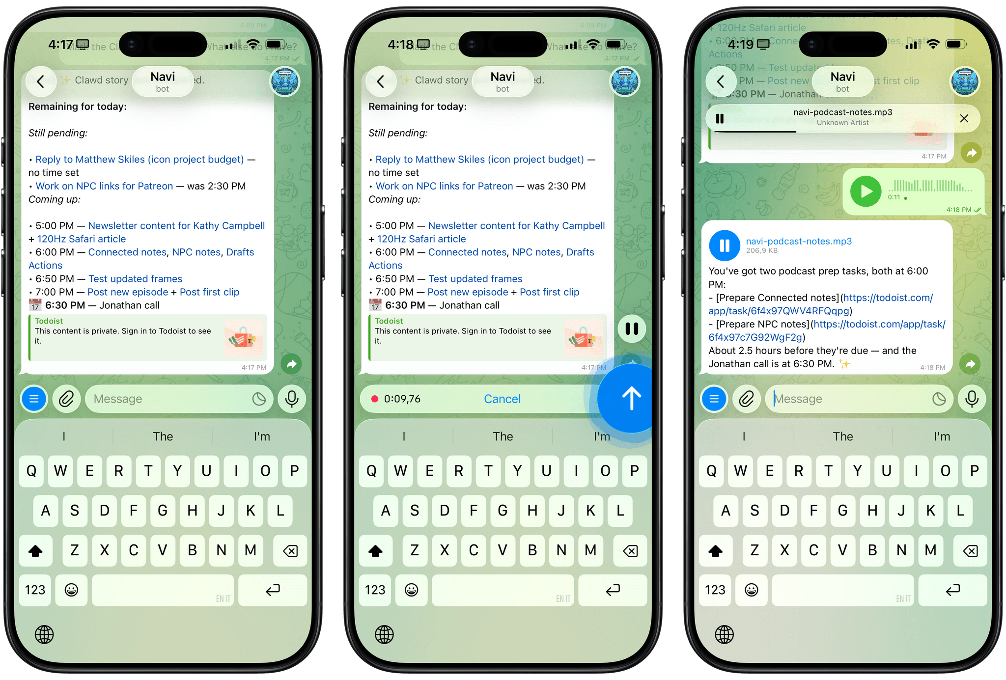 Clawdbot interface showing a conversation
